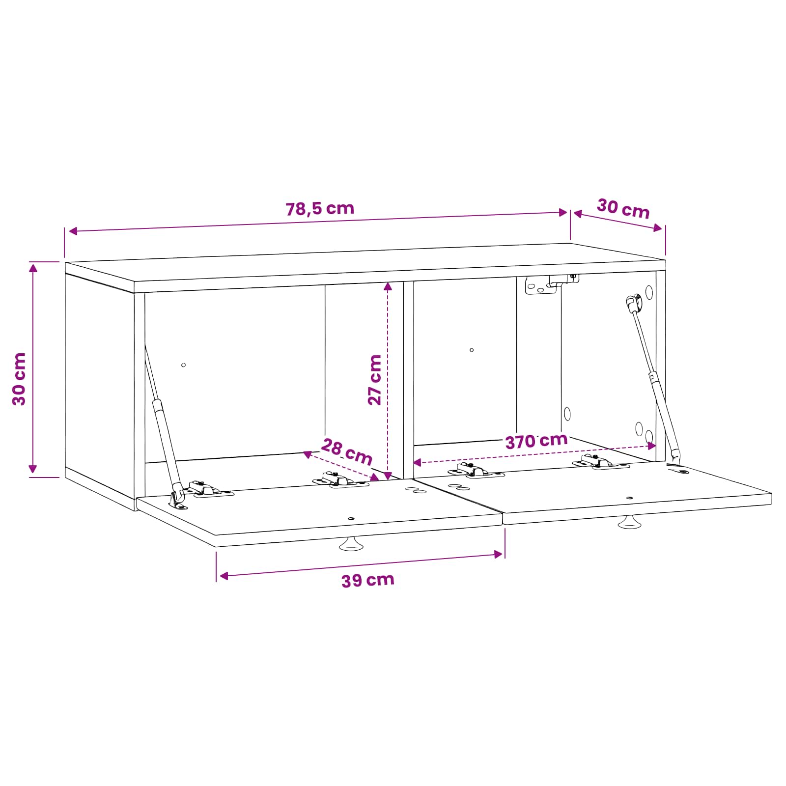 TV ormar za zid Zidne Betonska siva 78,5 x 31 x 30 cm
