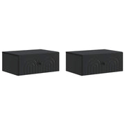 Noćni ormarić za montažu na zid 2 pcs Crna 49 x 34,5 x 20 cm