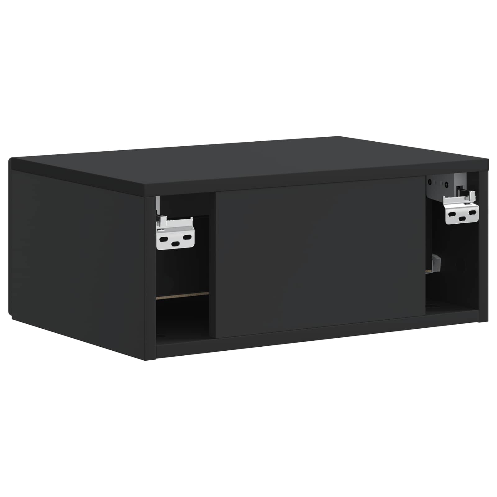 Noćni ormarić za montažu na zid 2 pcs Crna 49 x 34,5 x 20 cm