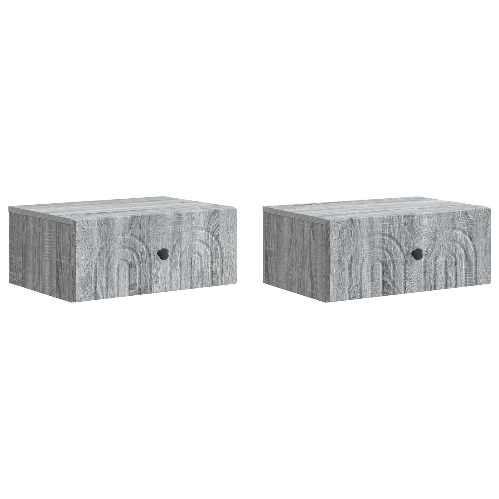 Noćni ormarić za montažu na zid s ladicama 2 pcs Siva sonoma