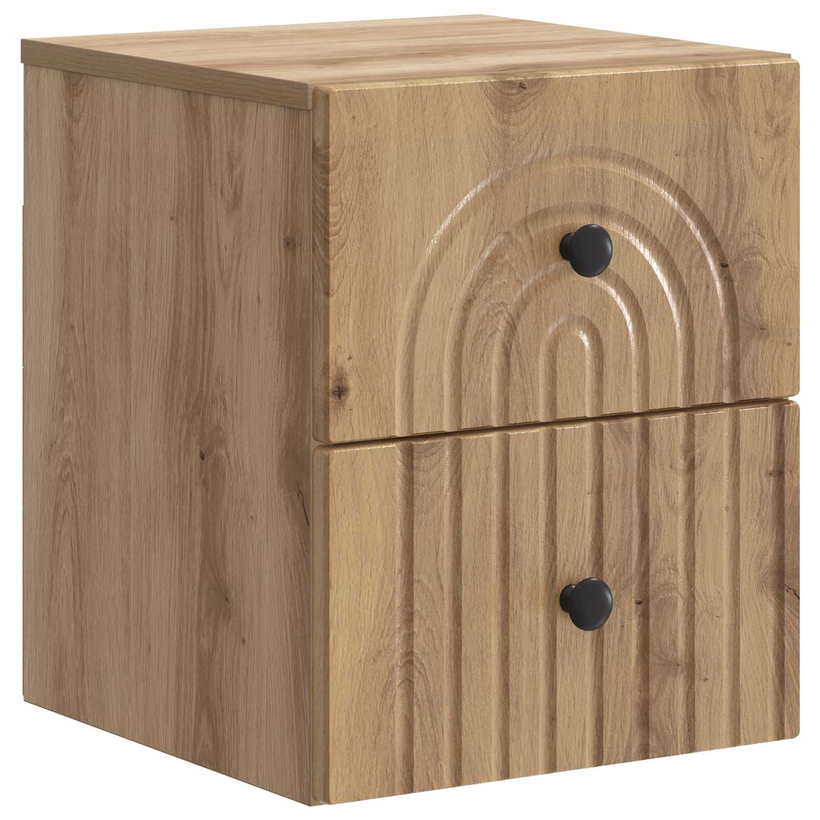 Noćni ormarić za montažu na zid s ladicama 2 pcs Hrast artisan