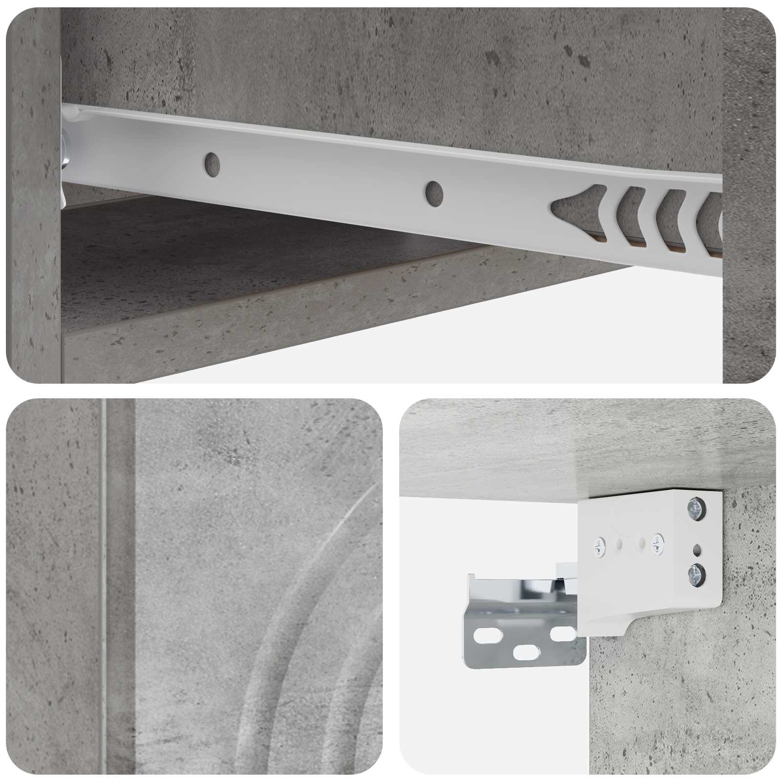 Stolna montirana na zid Betonska siva 59 x 34,5 x 17 cm