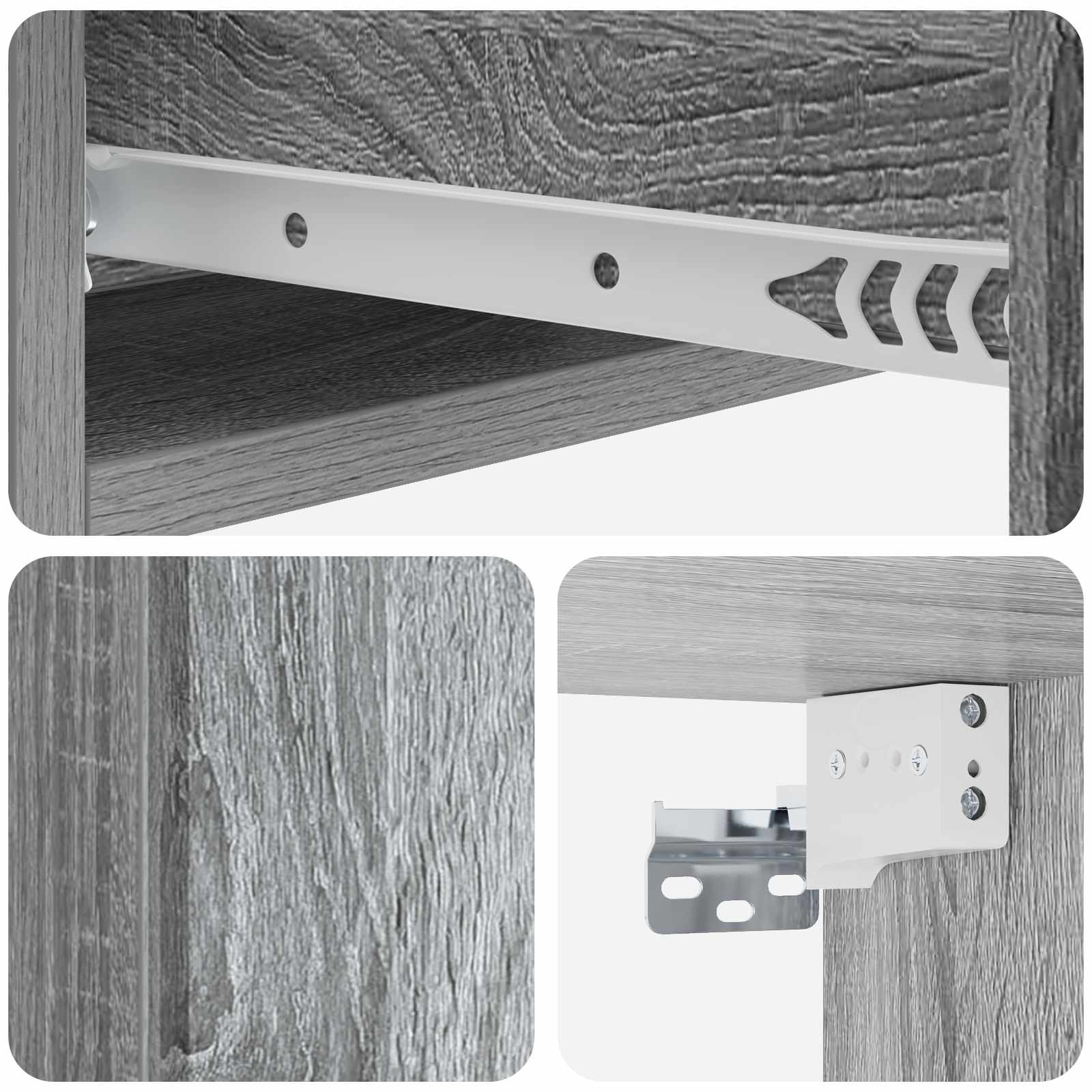 Stolna montirana na zid Siva sonoma 59 x 34,5 x 17 cm