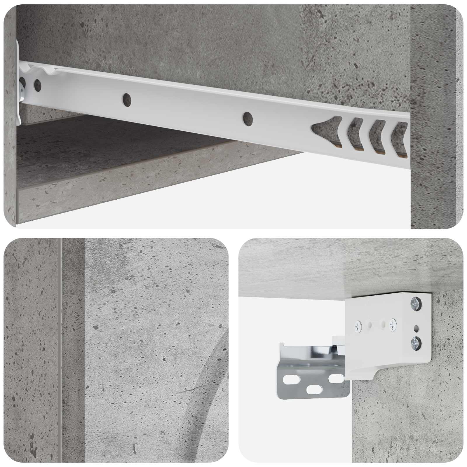 Stolna montirana na zid Betonska siva 87,5 x 34,5 x 17 cm