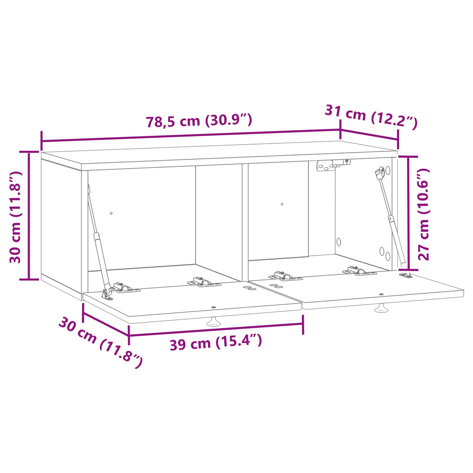 TV ormar za zid Zidne Hrast sonoma 78,5 x 31 x 30 cm