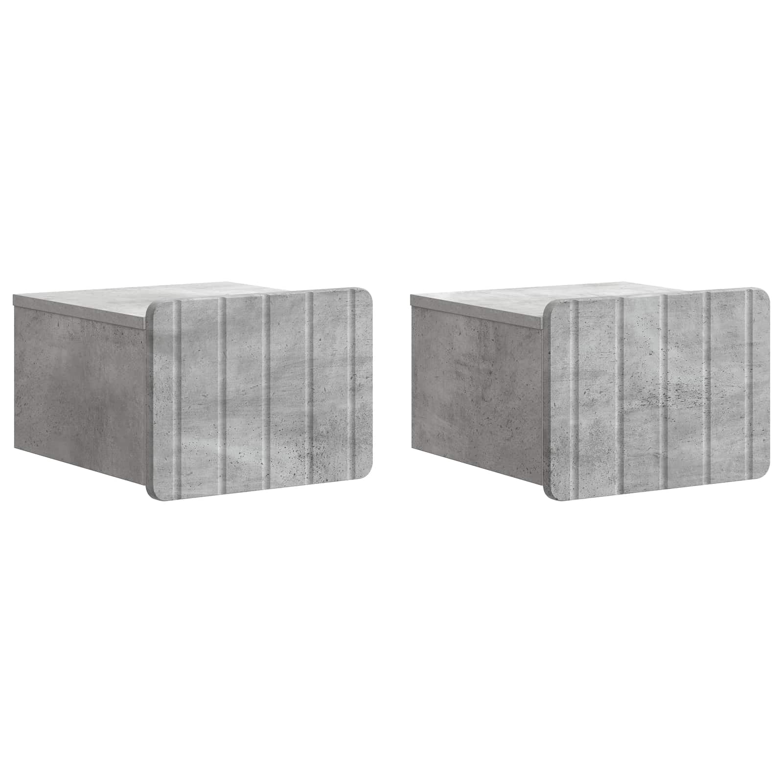 Noćni ormarić za montažu na zid s ladicama 2 pcs Betonska siva