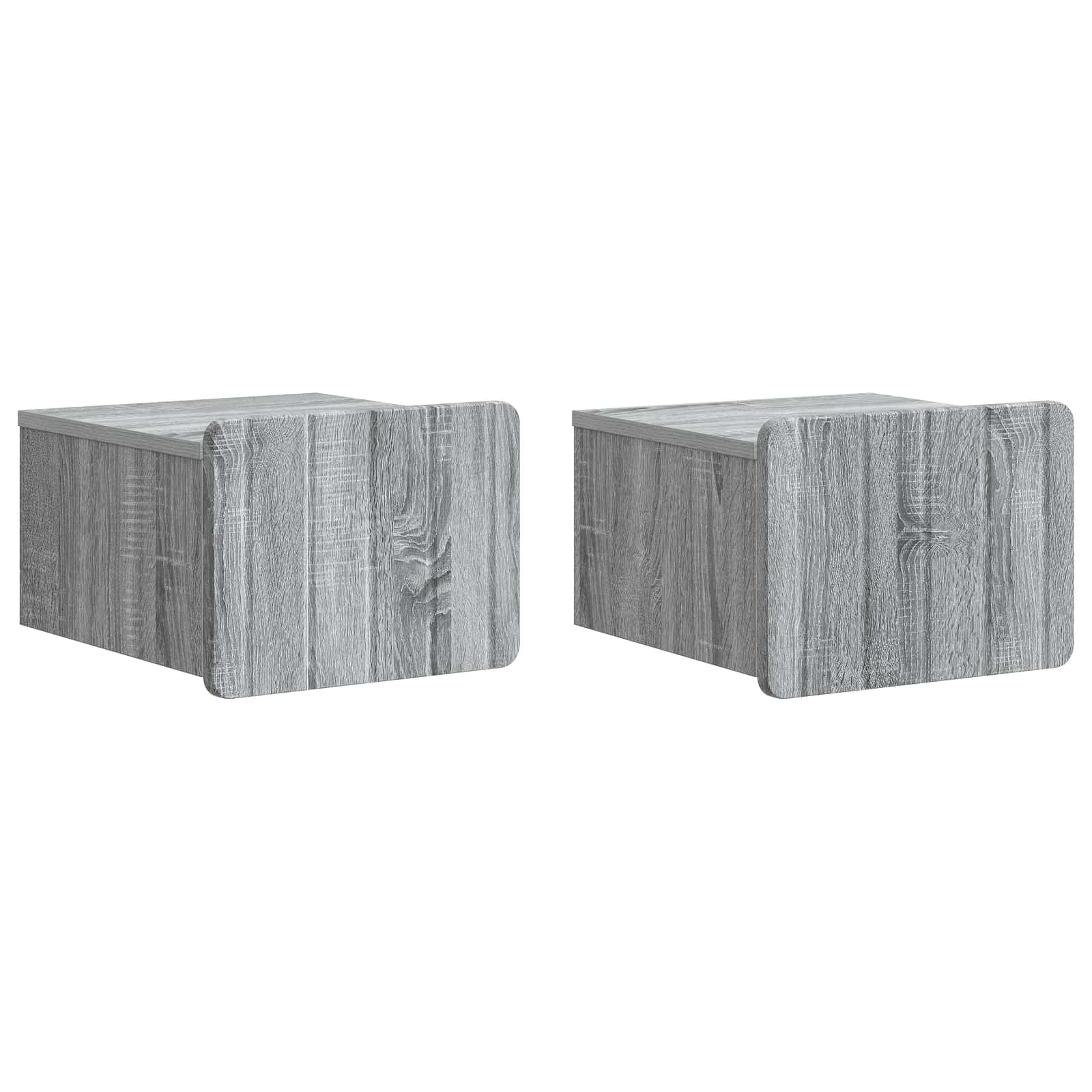 Noćni ormarić za montažu na zid s ladicama 2 pcs Siva sonoma