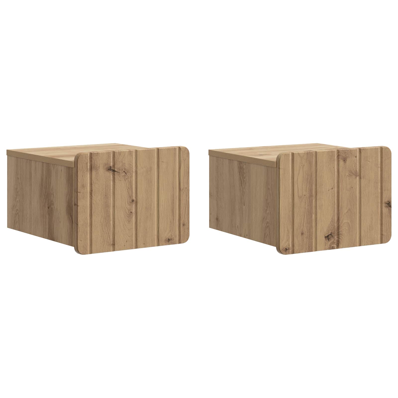 Noćni ormarić za montažu na zid s ladicama 2 pcs Hrast artisan