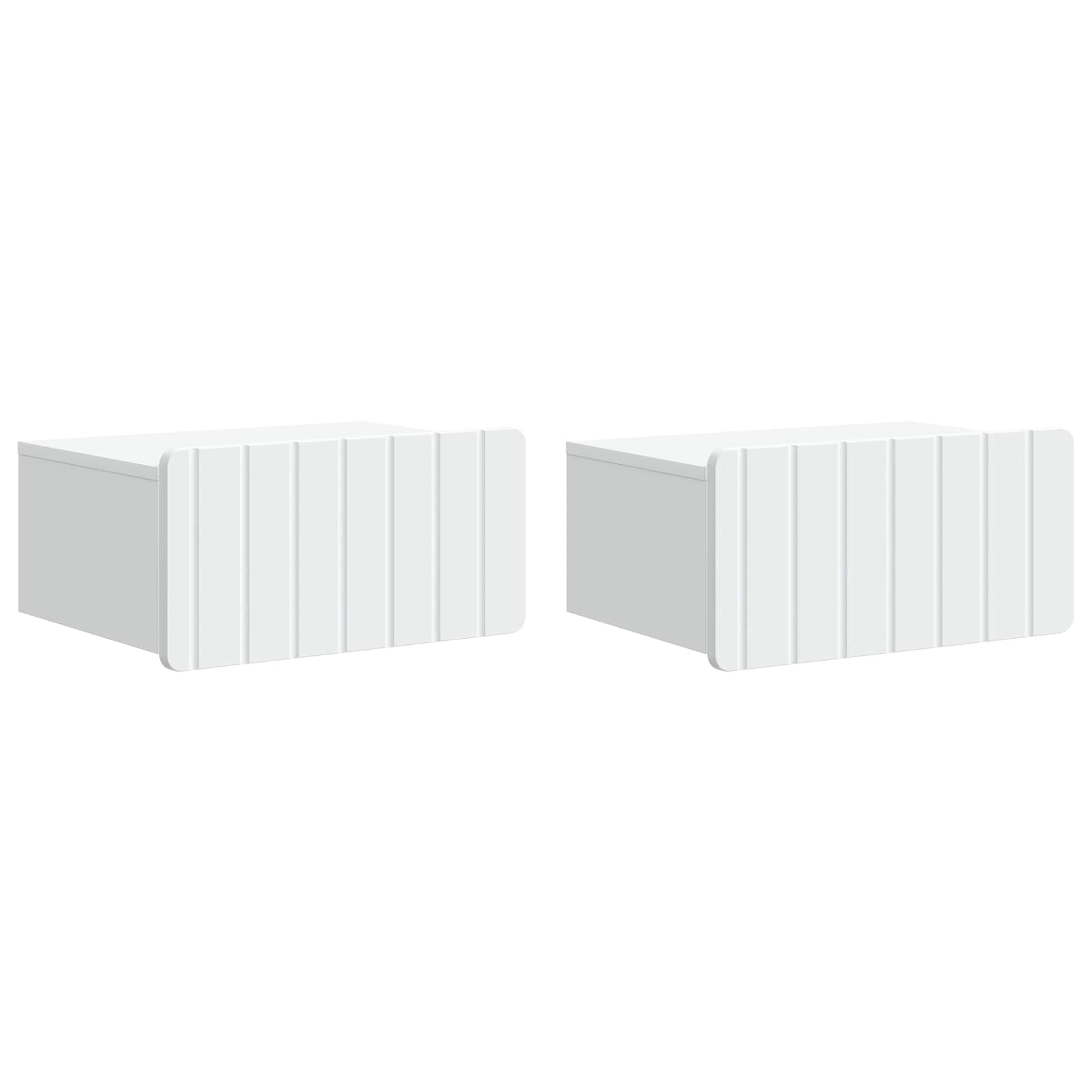 Noćni ormarić za montažu na zid 2 pcs Bijela 49 x 34,5 x 24 cm