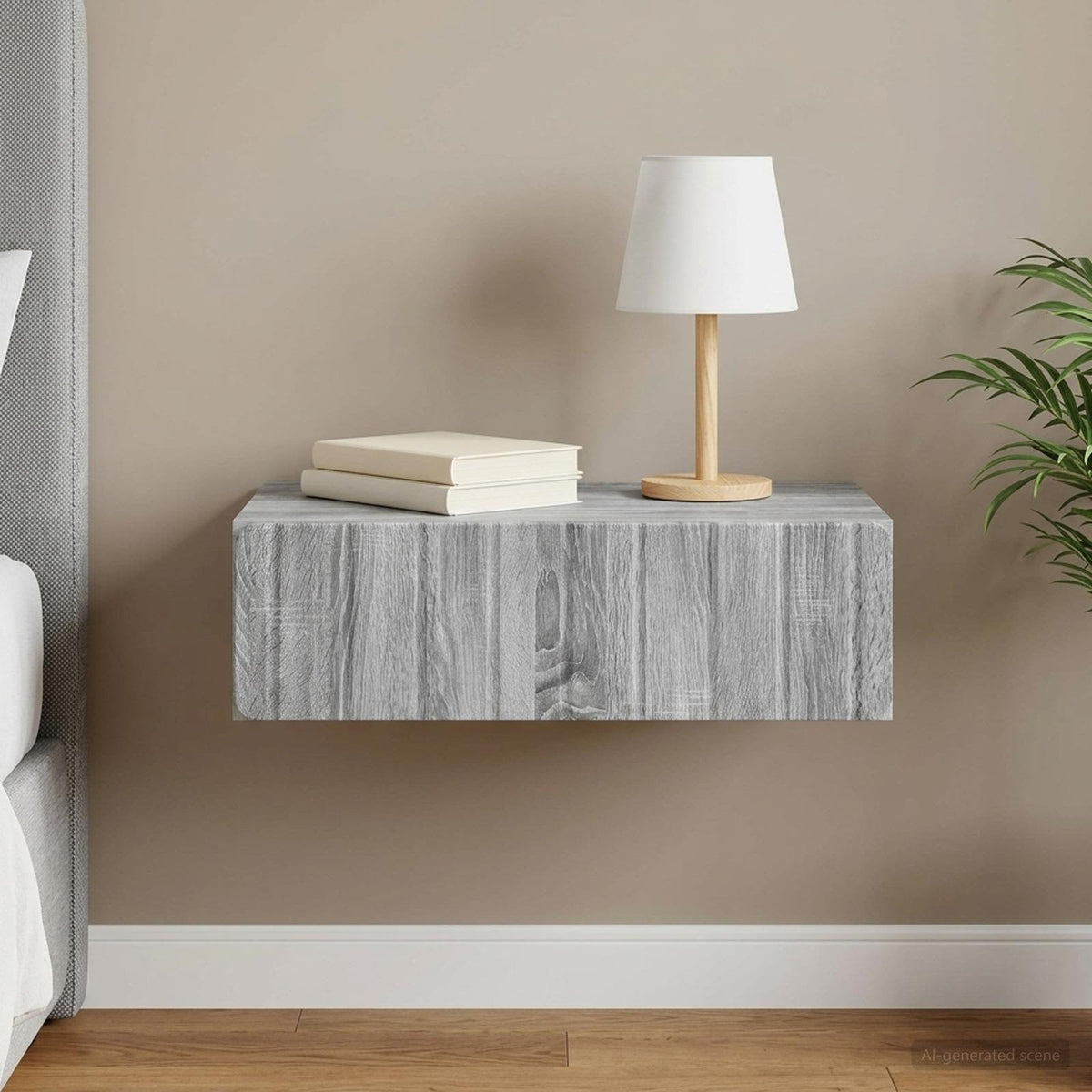 Stolna montirana na zid Siva sonoma 59 x 34,5 x 17 cm