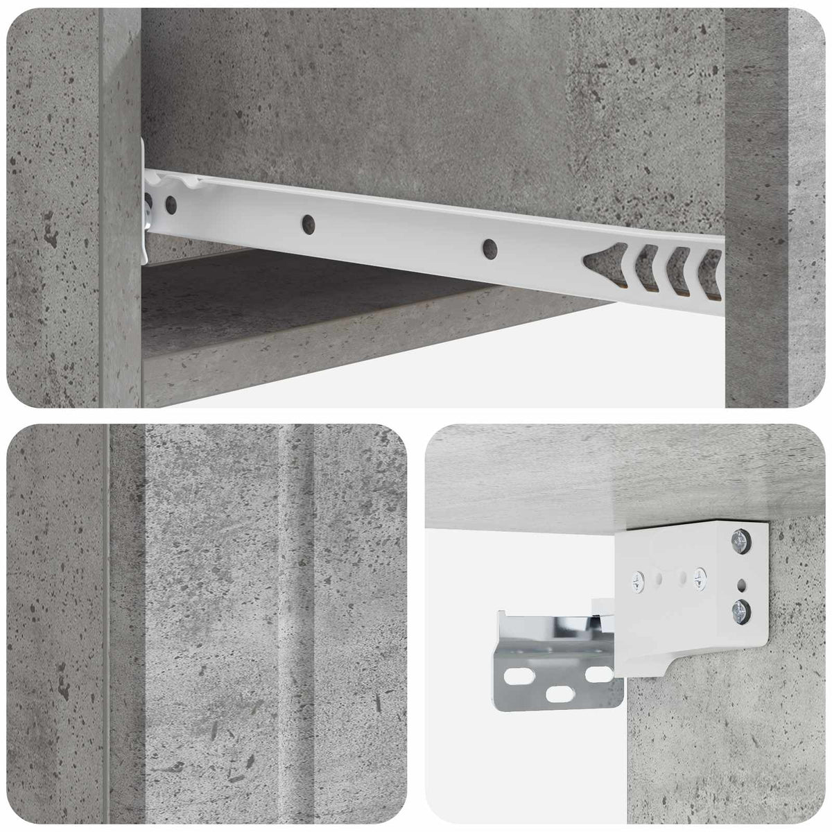 Stolna montirana na zid Betonska siva 87,5 x 34,5 x 17 cm