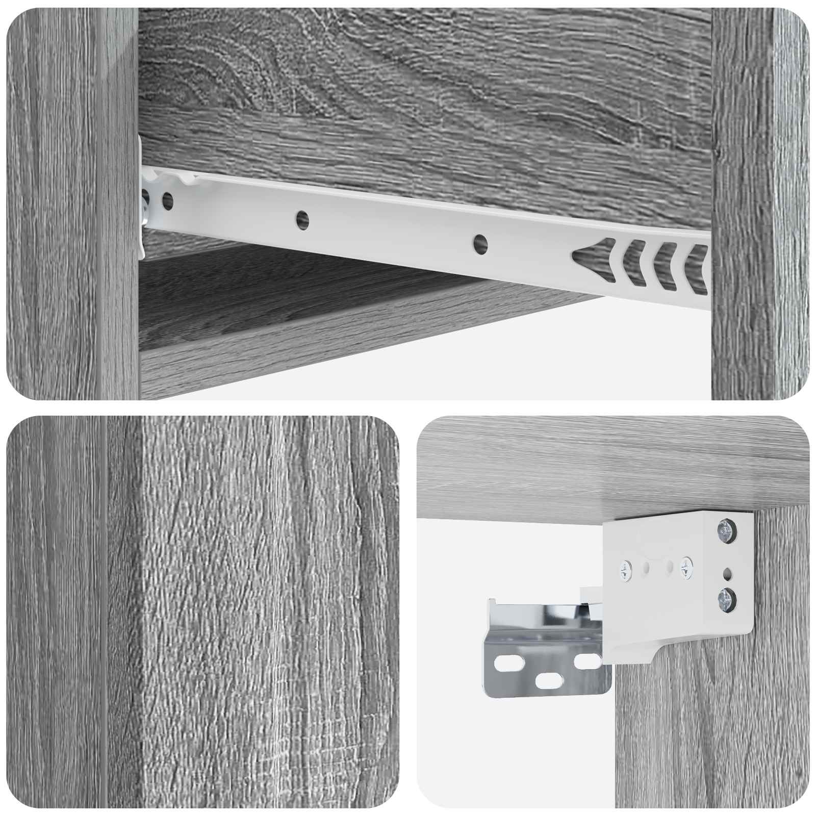 Stolna montirana na zid Siva sonoma 87,5 x 34,5 x 17 cm