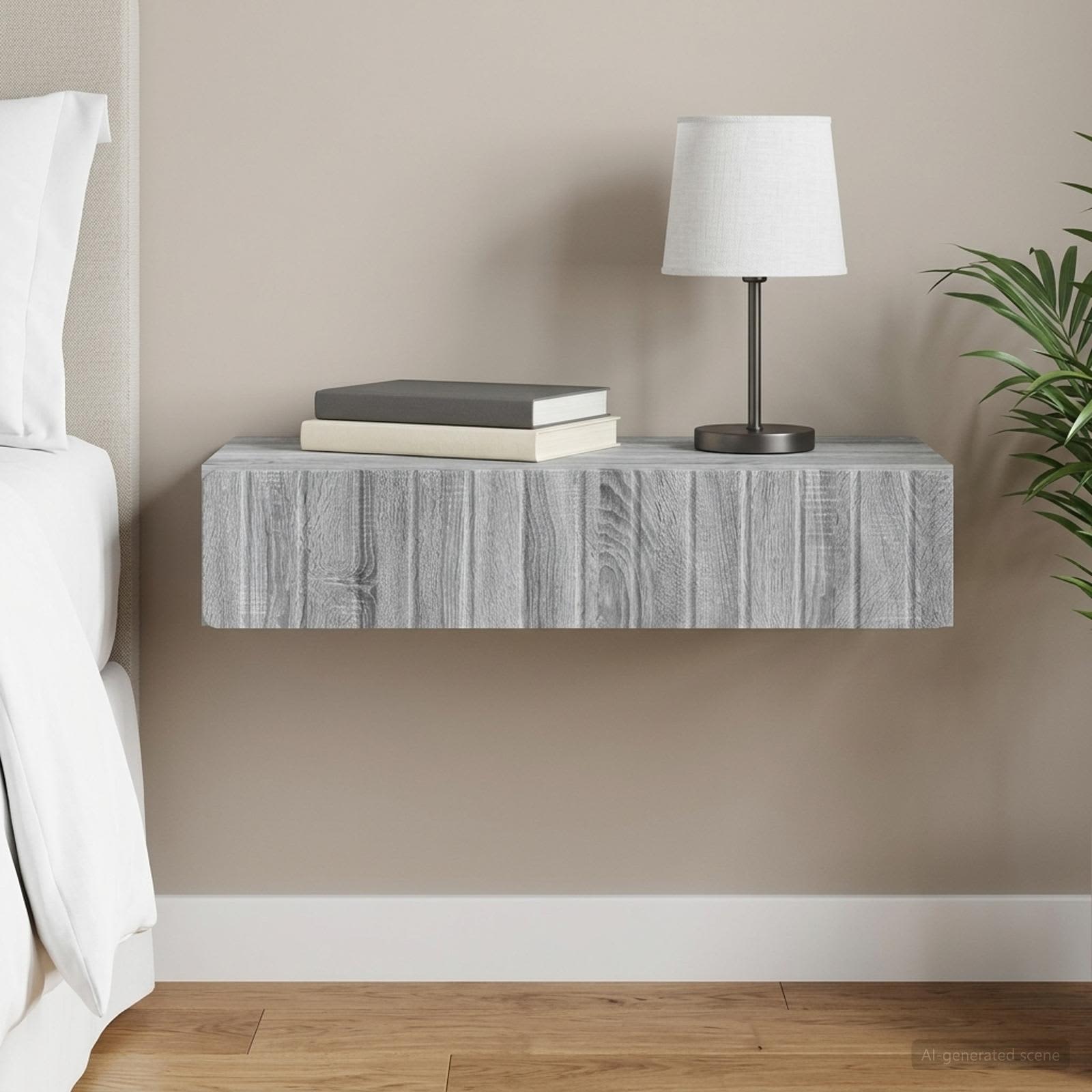 Stolna montirana na zid Siva sonoma 87,5 x 34,5 x 17 cm