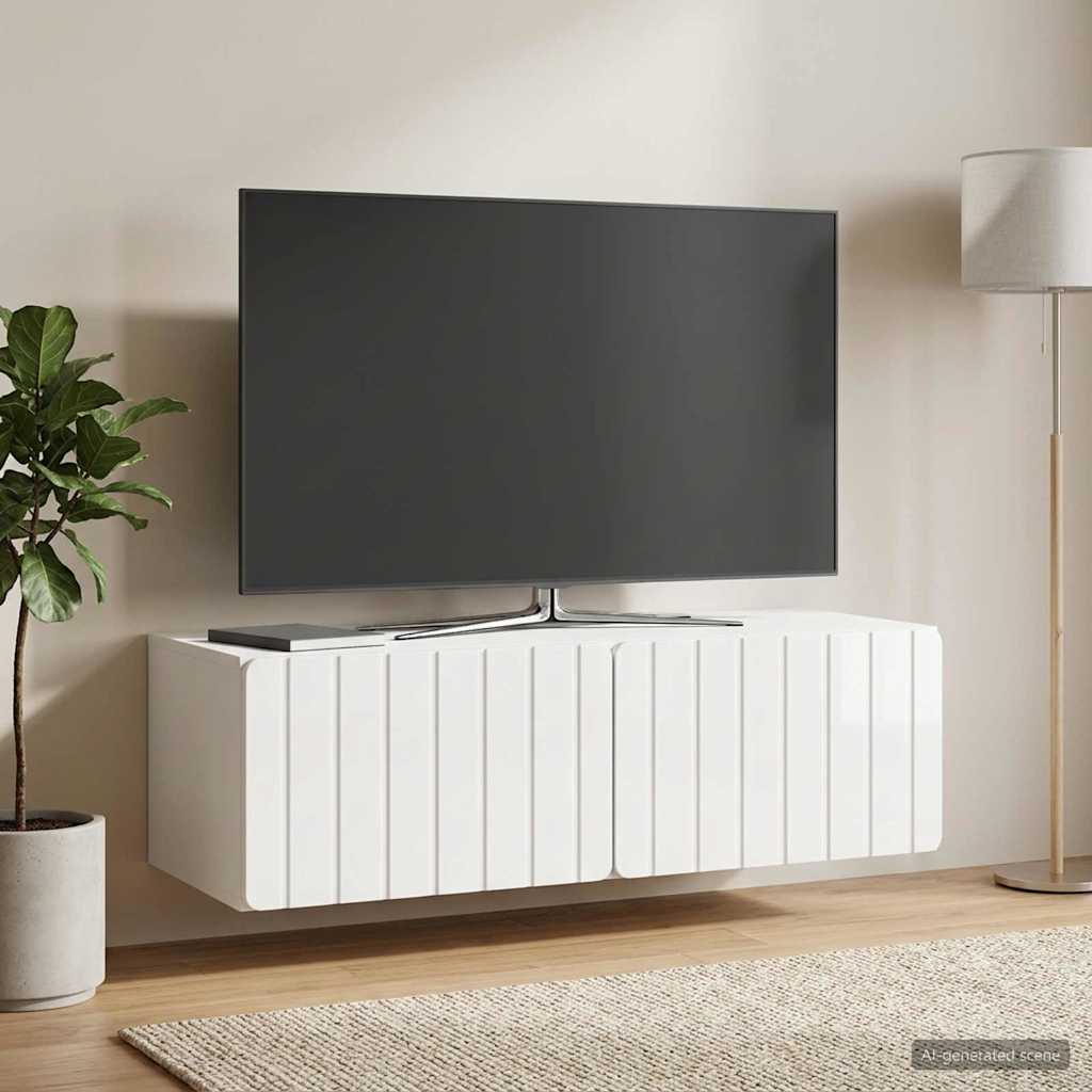 TV ormar za zid 98 x 41 x 30 cm Bijela visokog sjaja