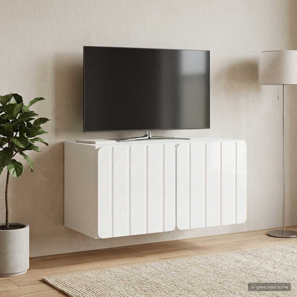 TV ormar za zid 59,5 x 31 x 30 cm Bijela visokog sjaja