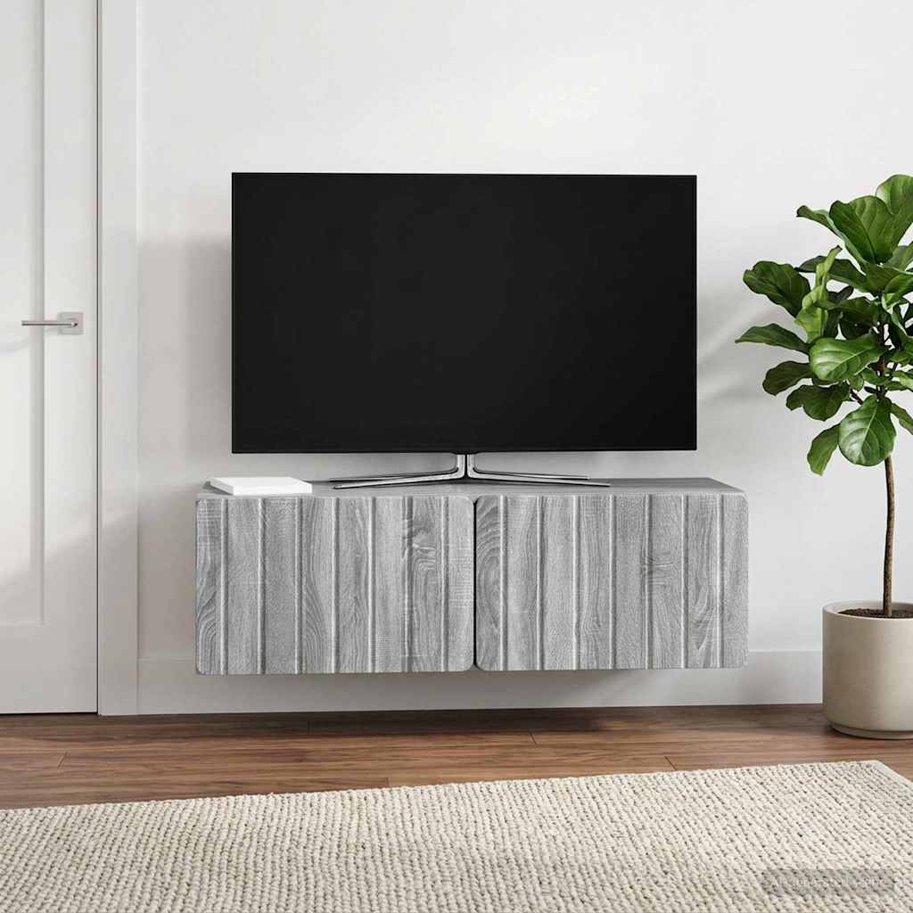 TV ormar za zid 98 x 31 x 30 cm Siva Sonoma Konstruirano drvo