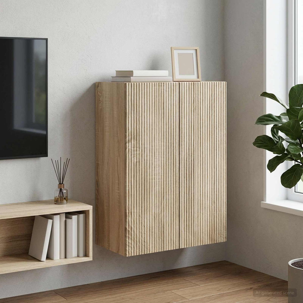 Ormar za montažu na zid 66 x 34,5 x 90 cm Konstruirano drvo