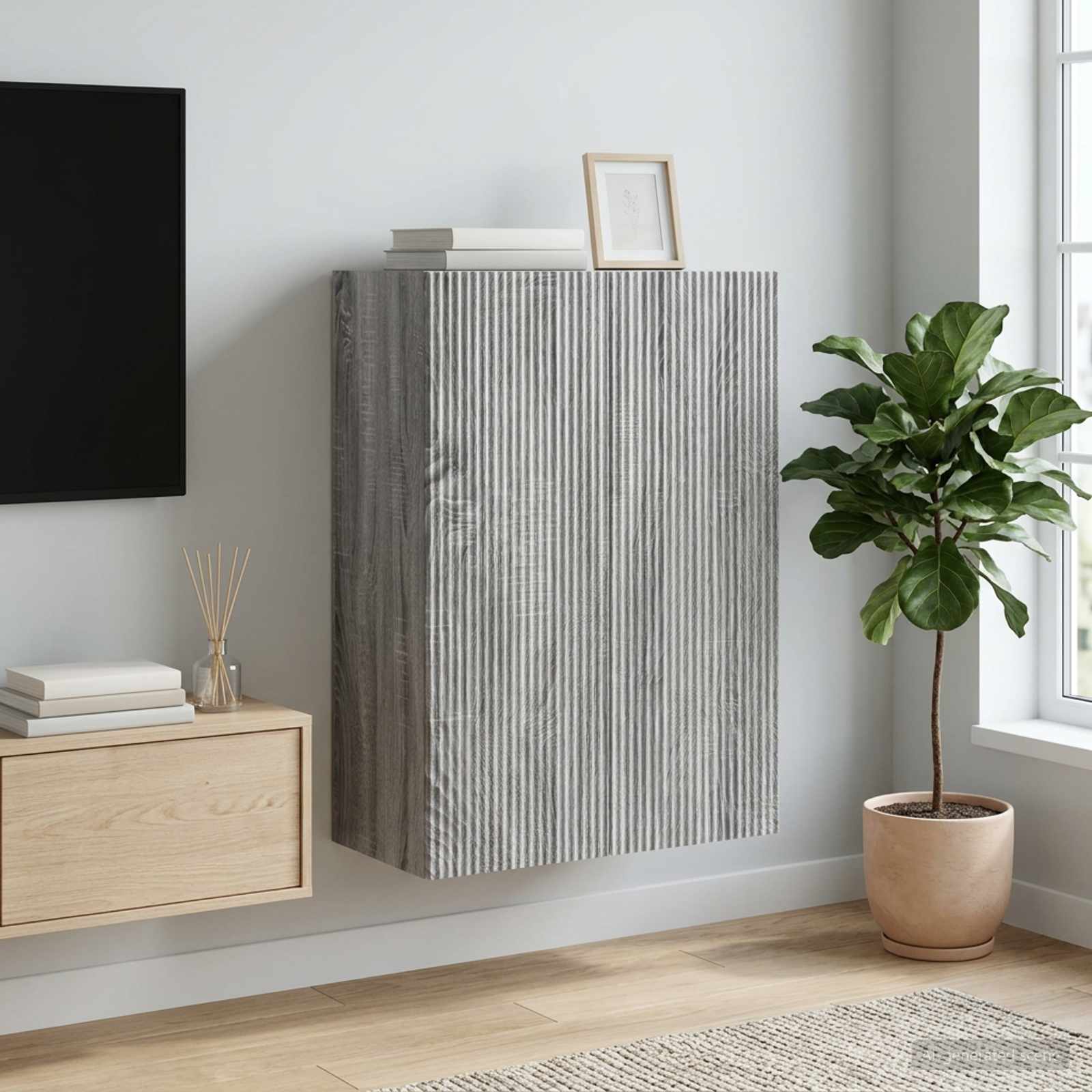 Ormar za montažu na zid Siva Sonoma 66 x 34,5 x 90 cm