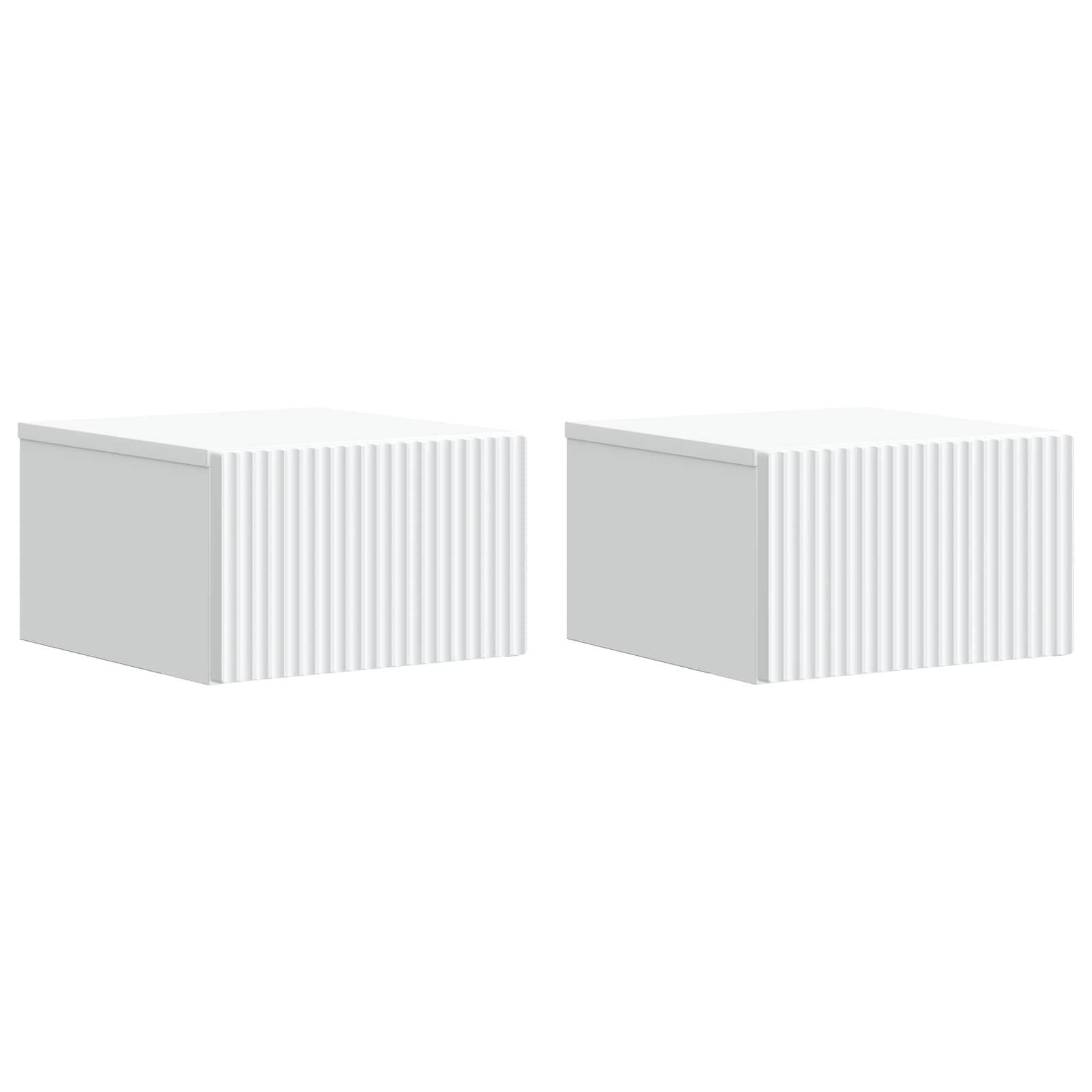 Noćni ormarić za montažu na zid 2 pcs Bijela 33 x 34,5 x 20 cm