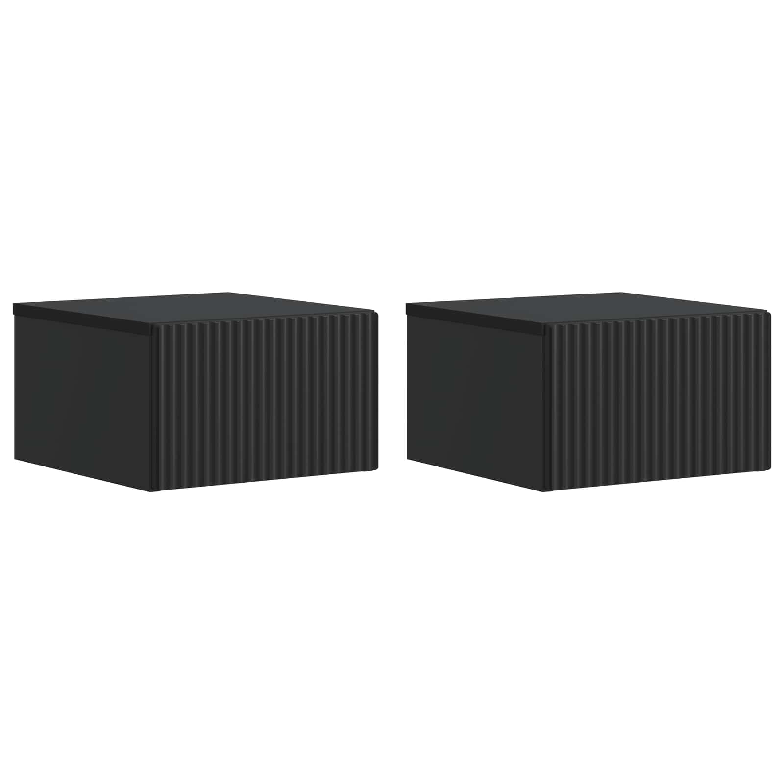 Noćni ormarić za montažu na zid 2 pcs Crna 33 x 34,5 x 20 cm