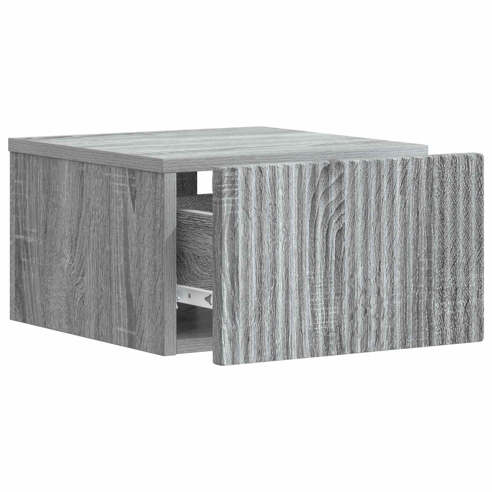 Noćni ormarić za montažu na zid s ladicama 2 pcs Siva sonoma