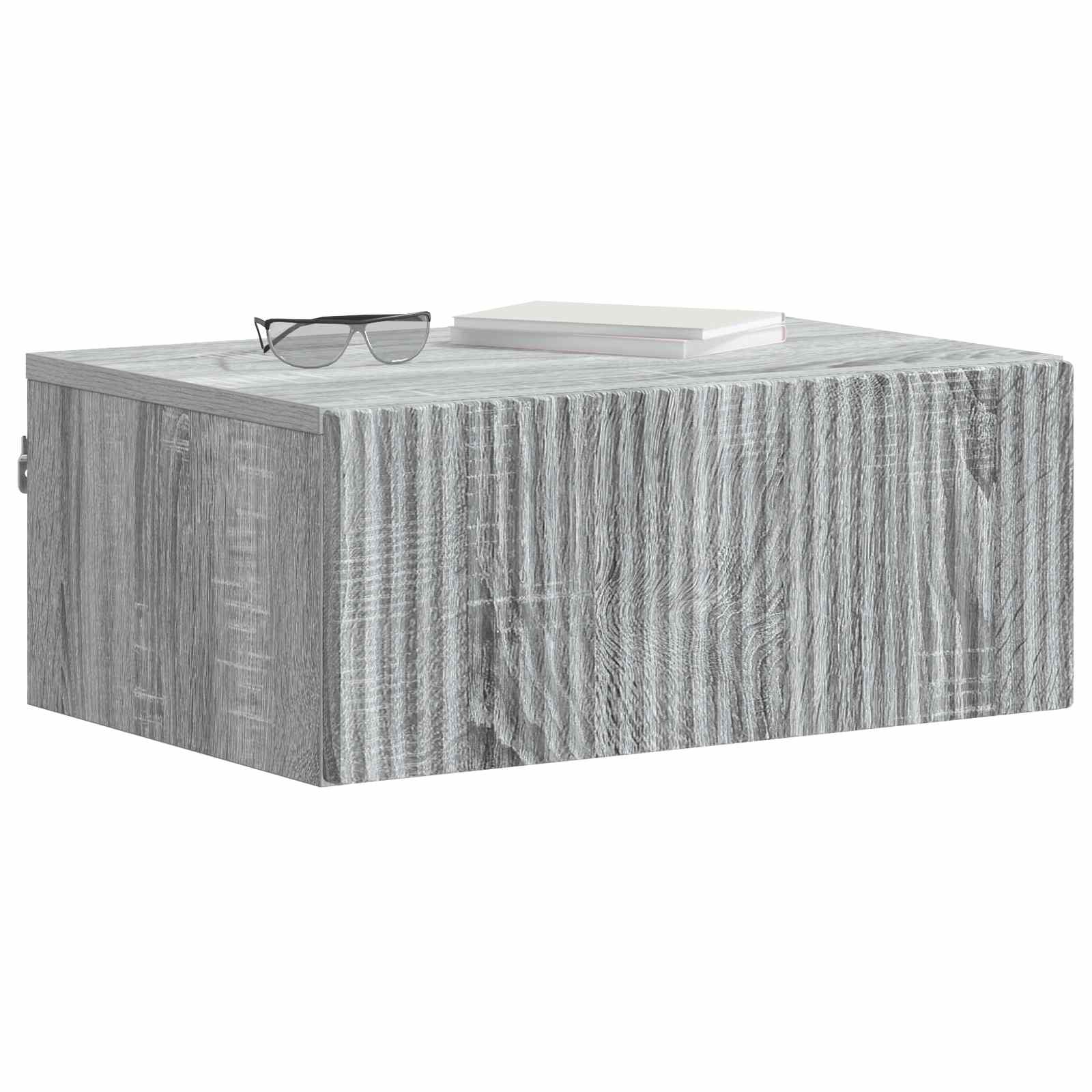 Noćni ormarić za montažu na zid s ladicama 2 pcs Siva sonoma