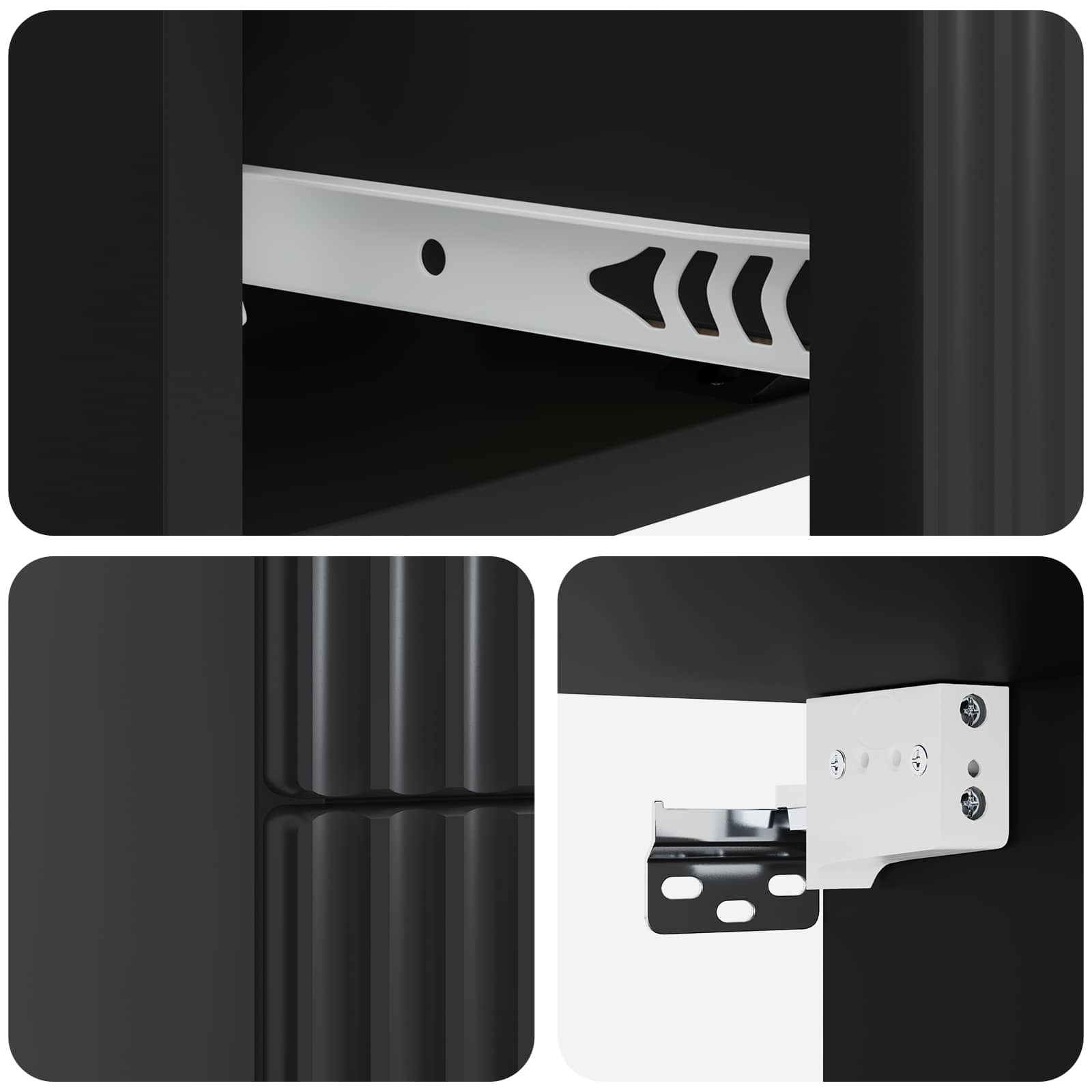 Noćni ormarić za montažu na zid 2 pcs Crna 33 x 34,5 x 40 cm