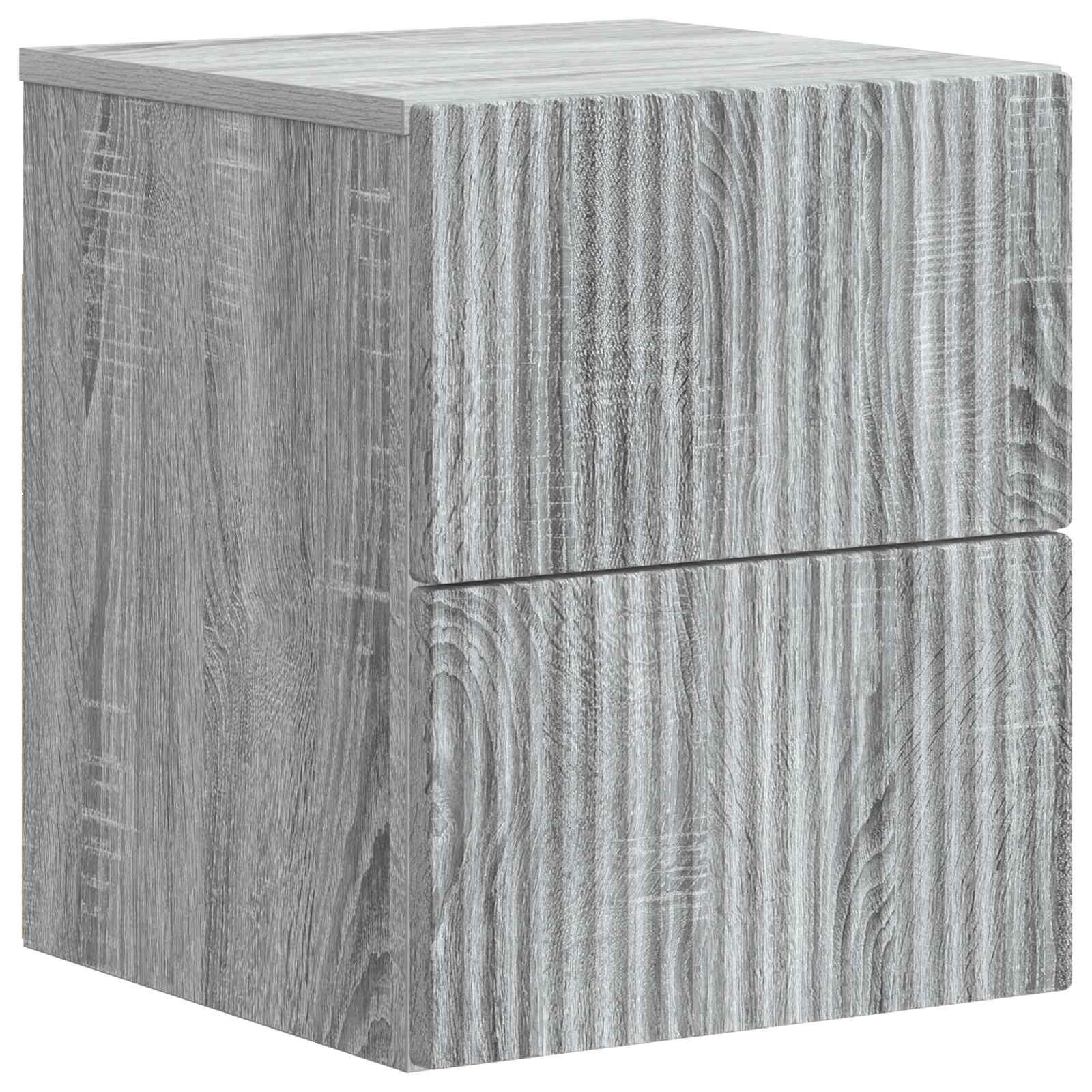 Noćni ormarić za montažu na zid s ladicama 2 pcs Siva sonoma