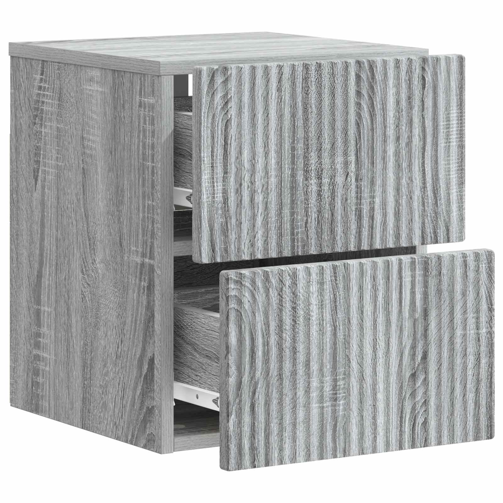 Noćni ormarić za montažu na zid s ladicama 2 pcs Siva sonoma