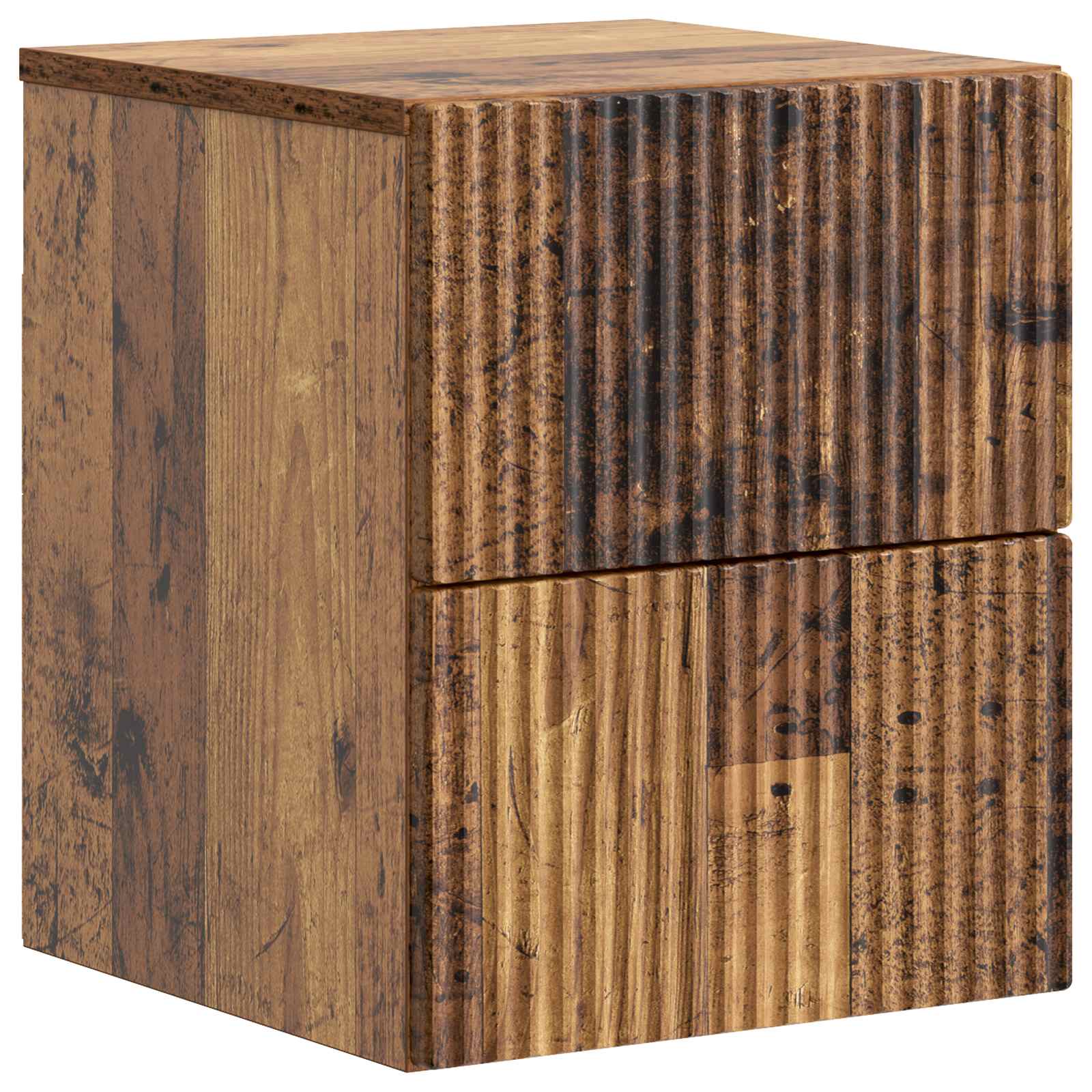 Noćni ormarić za montažu na zid s ladicama 2 pcs Staro drvo