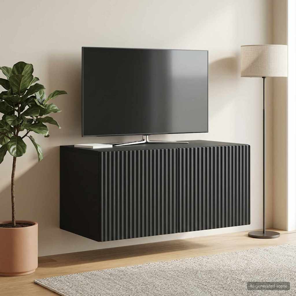 TV ormar za zid 59,5 x 41 x 30 cm Crna Konstruirano drvo