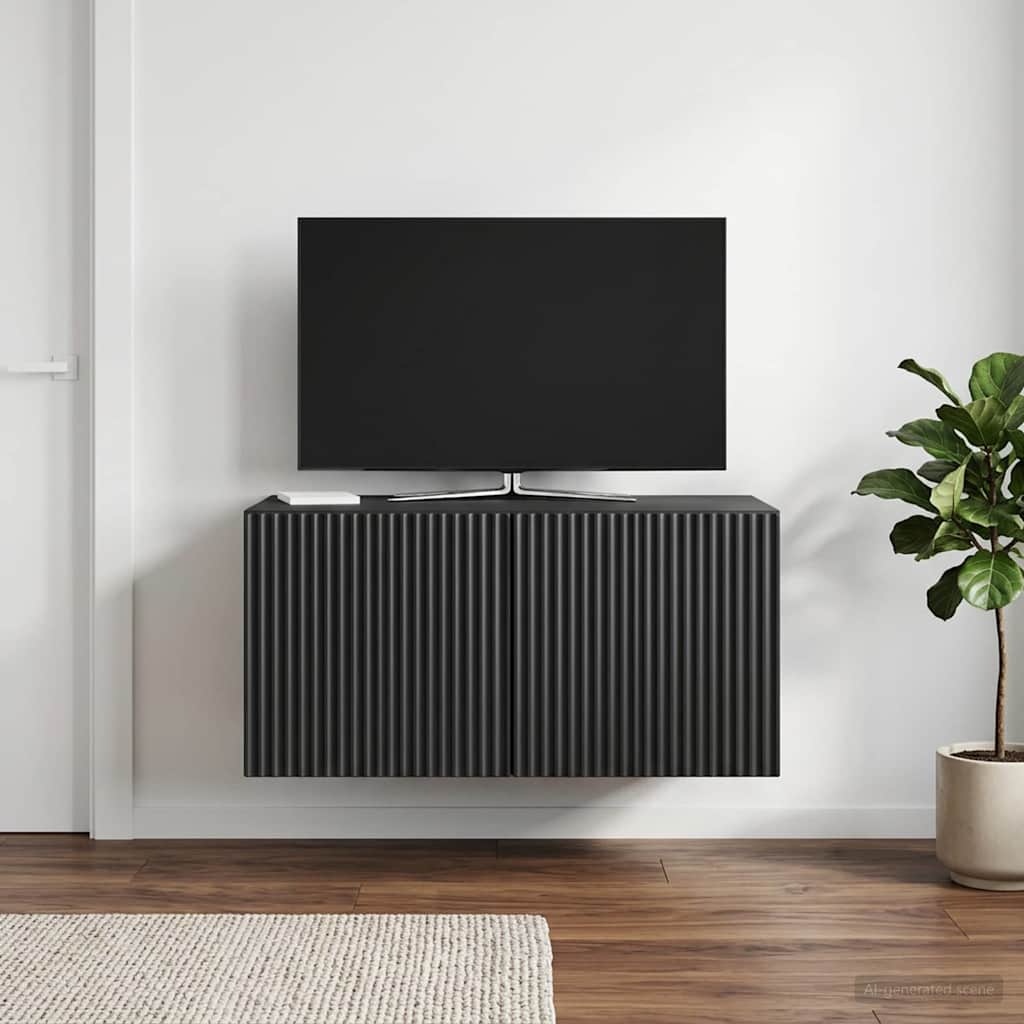 TV ormar za zid 59,5 x 41 x 30 cm Crna Konstruirano drvo