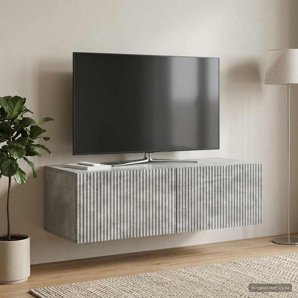 TV ormar za zid Betonska siva 98 x 41 x 30 cm Konstruirano drvo