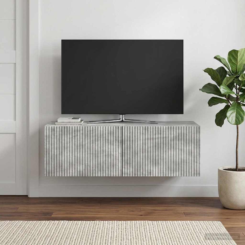 TV ormar za zid Betonska siva 98 x 41 x 30 cm Konstruirano drvo