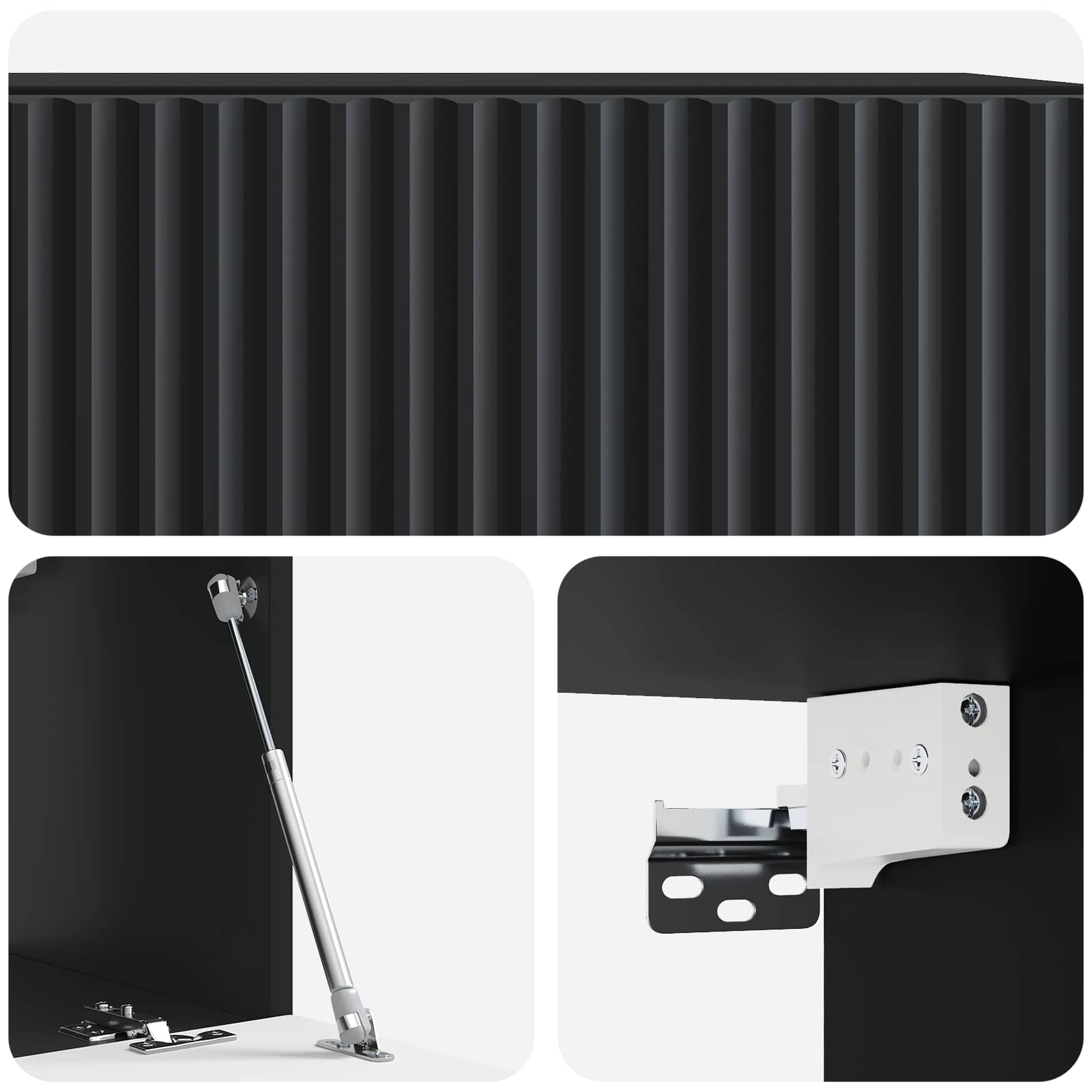 TV ormar za zid Zidne Crna 59,5 x 31 x 30 cm Konstruirano drvo
