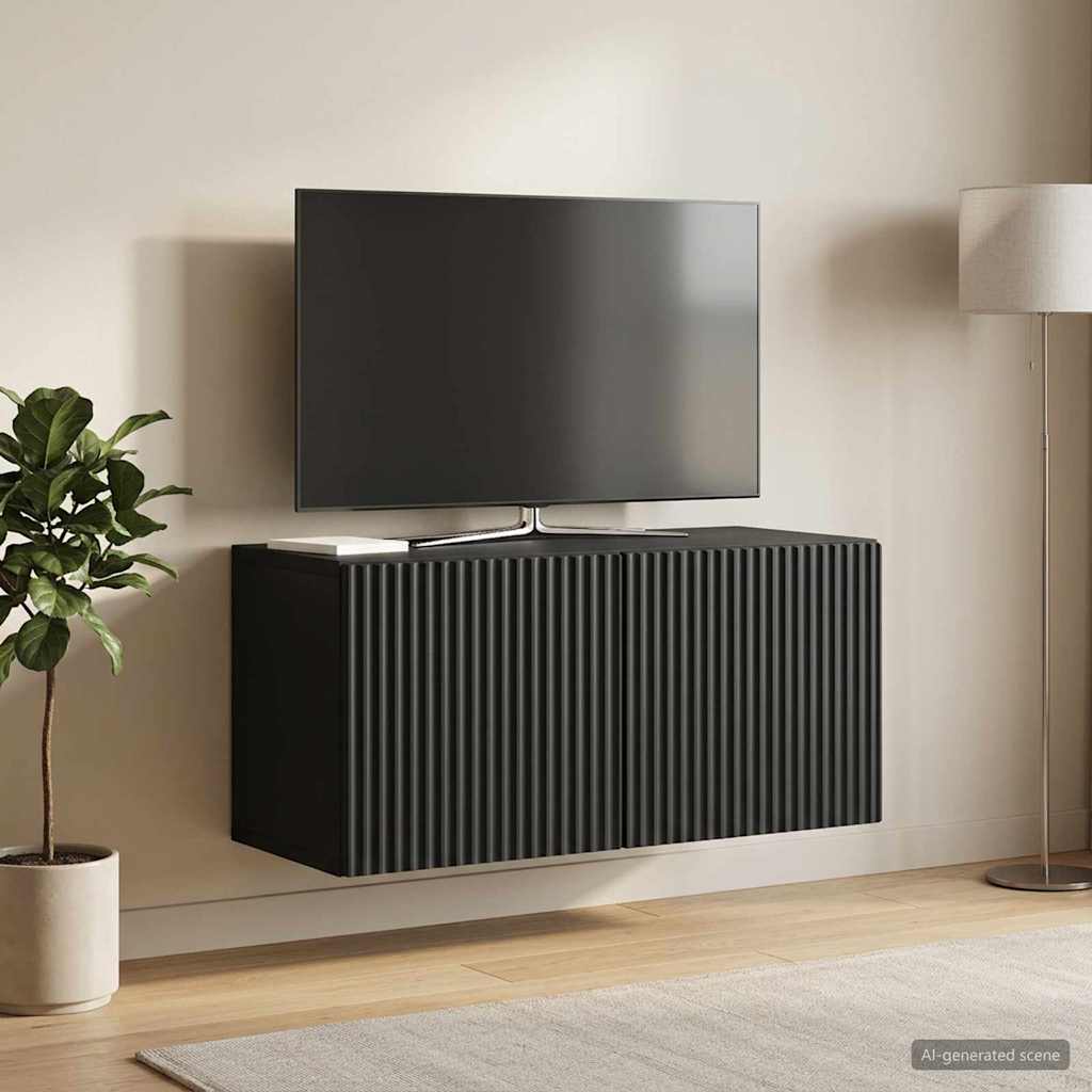 TV ormar za zid Zidne Crna 59,5 x 31 x 30 cm Konstruirano drvo
