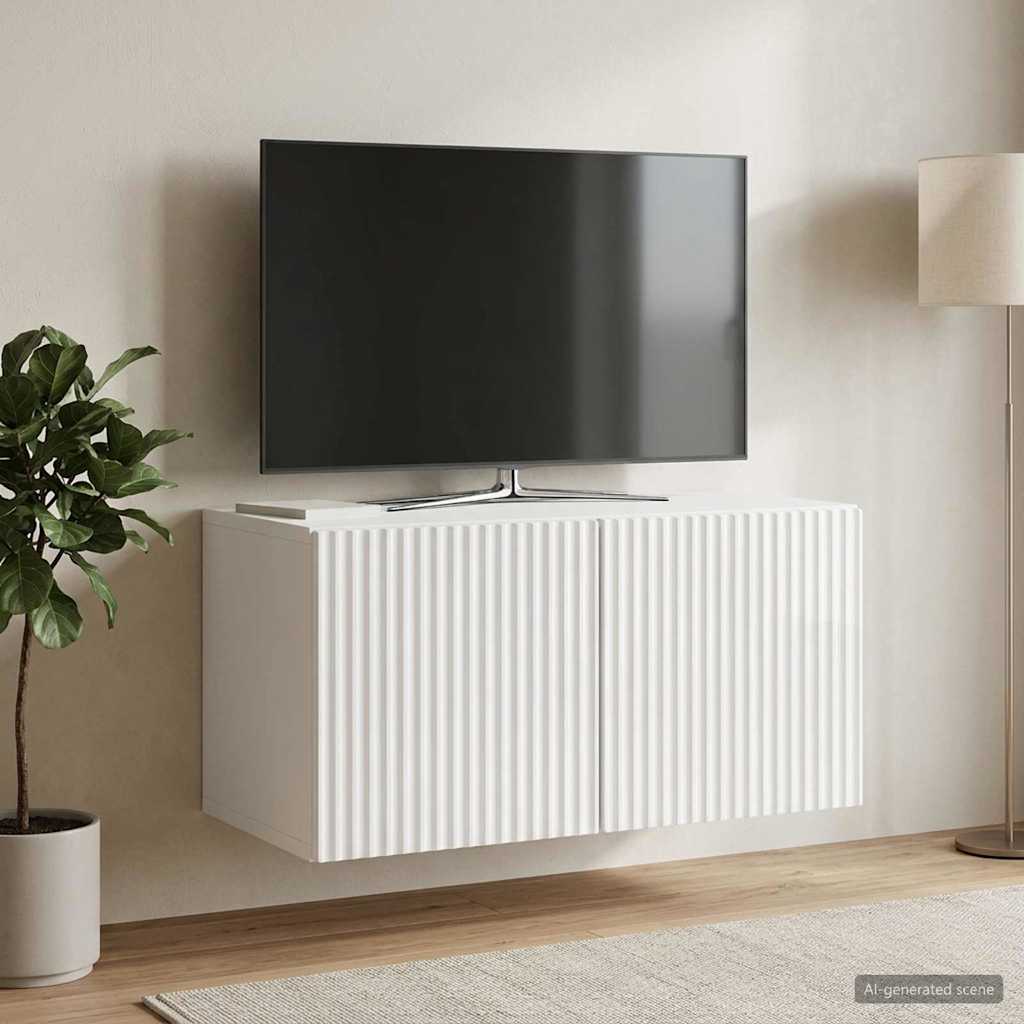 TV ormar za zid Zidne Bijela visokog sjaja 59,5 x 31 x 30 cm