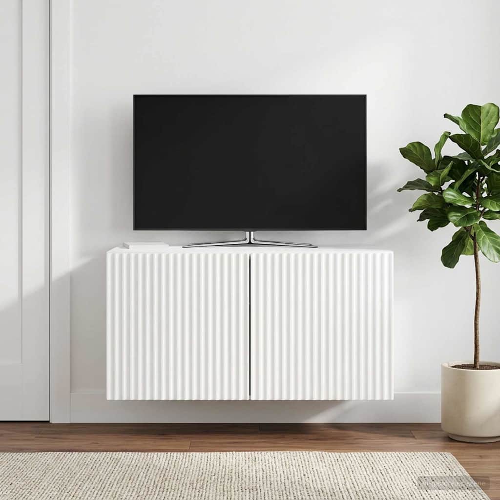 TV ormar za zid Zidne Bijela visokog sjaja 59,5 x 31 x 30 cm