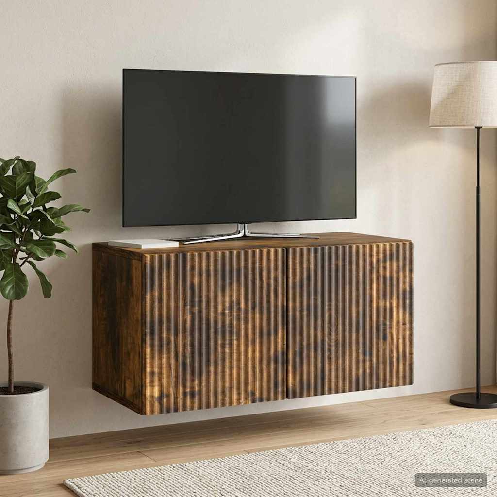 TV ormar za zid 59,5 x 31 x 30 cm Dimljeni hrast