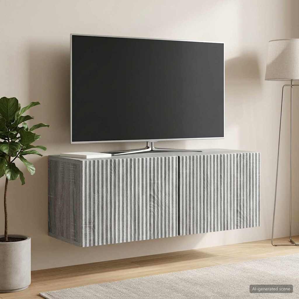 TV ormar za zid 78,5 x 31 x 30 cm Siva sonoma Konstruirano drvo