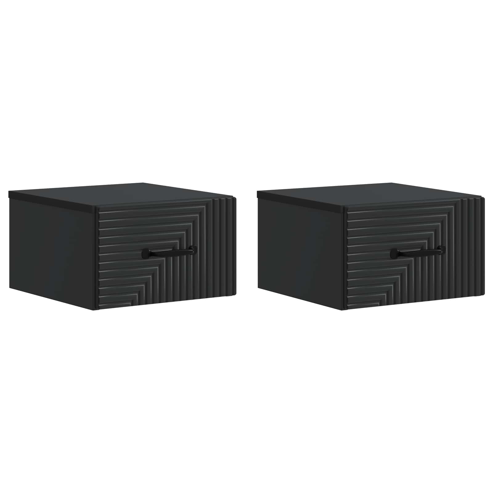 Noćni ormarić za montažu na zid 2 pcs Crna 34,5 x 33 x 20 cm