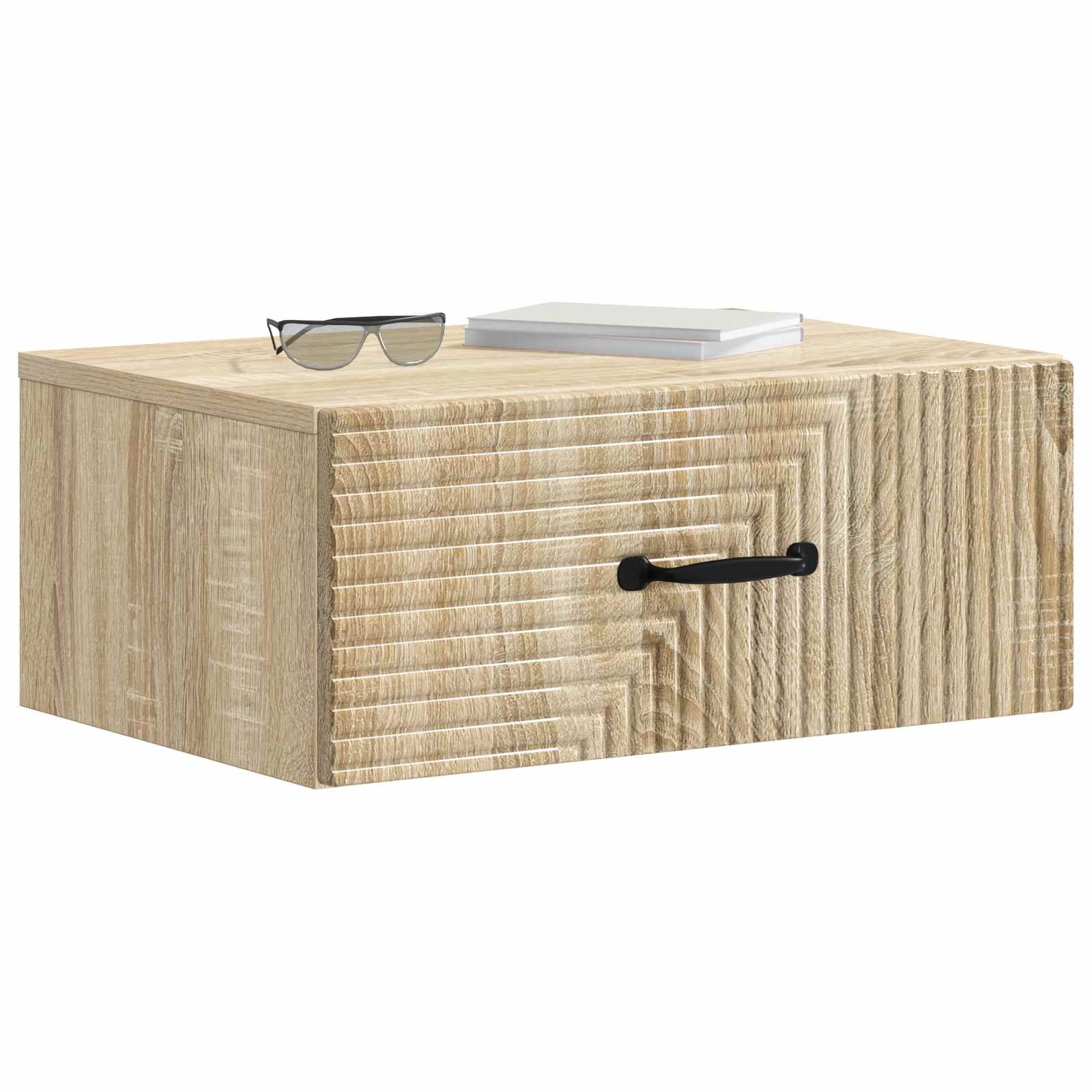 Noćni ormarić za montažu na zid s ladicama 2 pcs Hrast sonoma