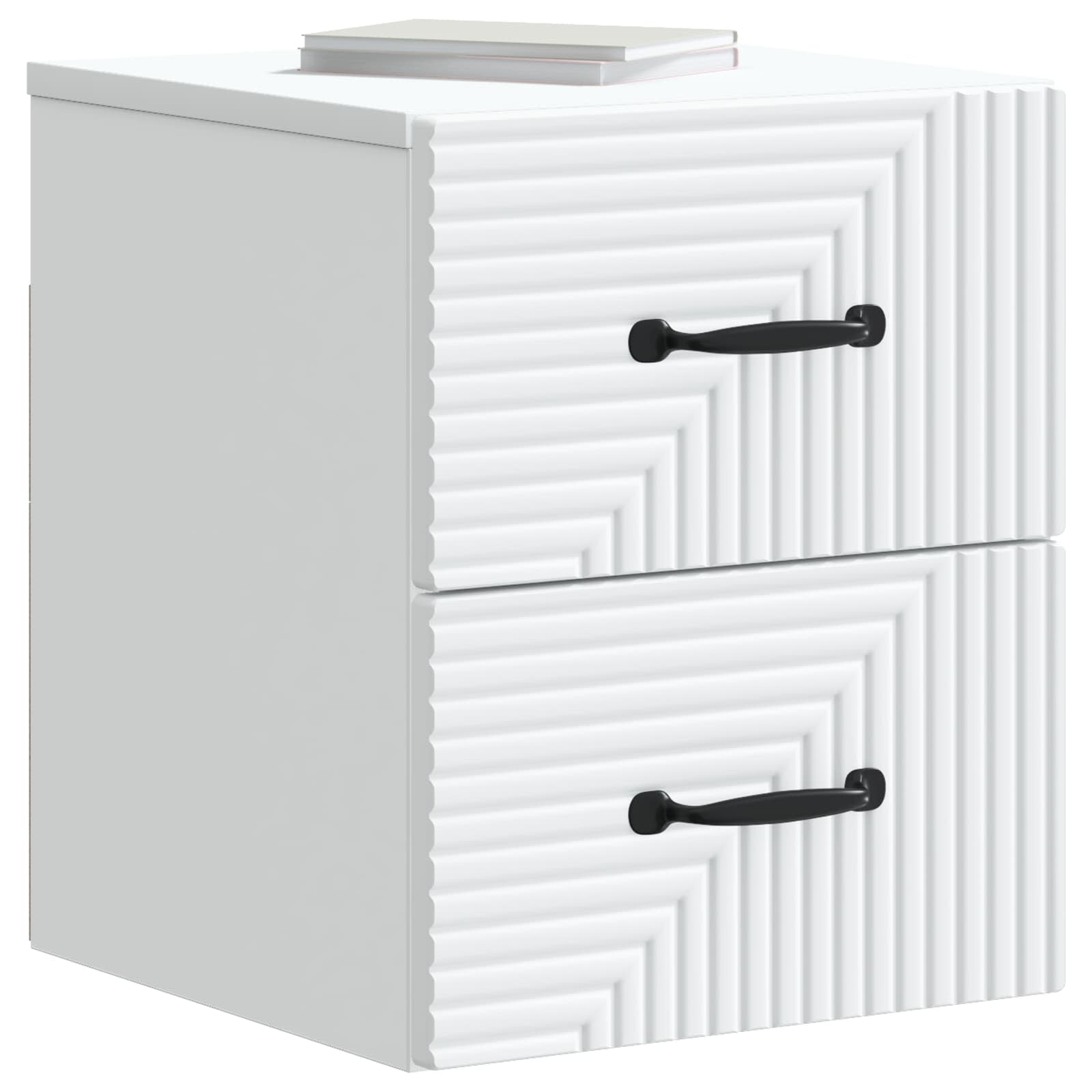 Noćni ormarić za montažu na zid 2 pcs Bijela 34,5 x 33 x 40 cm