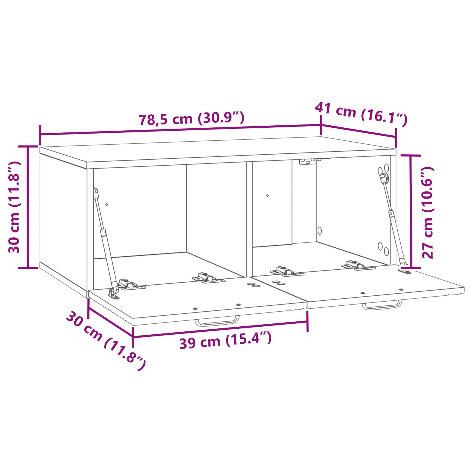TV ormar za zid Zidne Hrast sonoma 78,5 x 41 x 30 cm