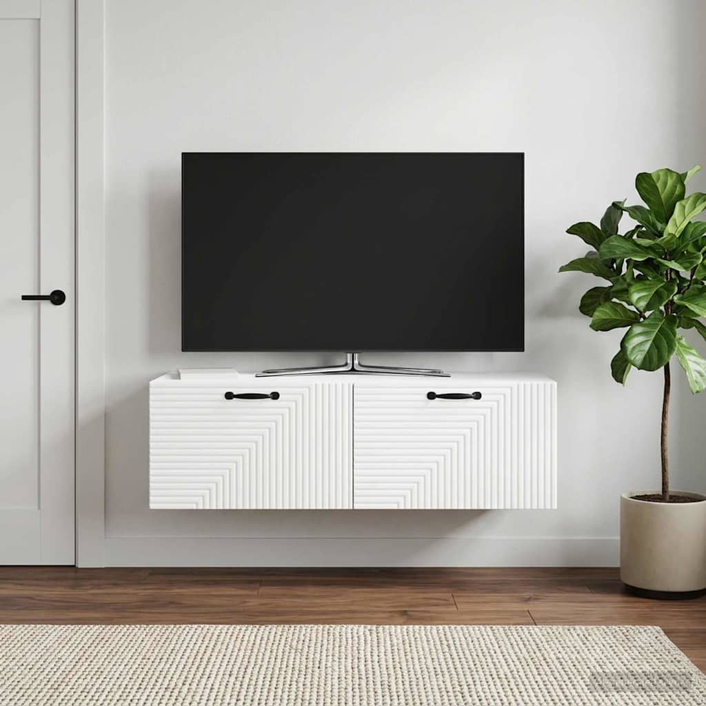 TV ormar za zid Zidne Bijela 98 x 41 x 30 cm Konstruirano drvo