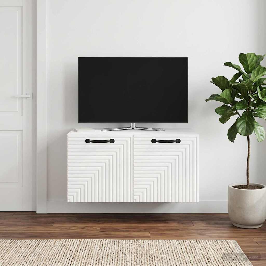 TV ormar za zid Zidne Bijela visokog sjaja 59,5 x 31 x 30 cm