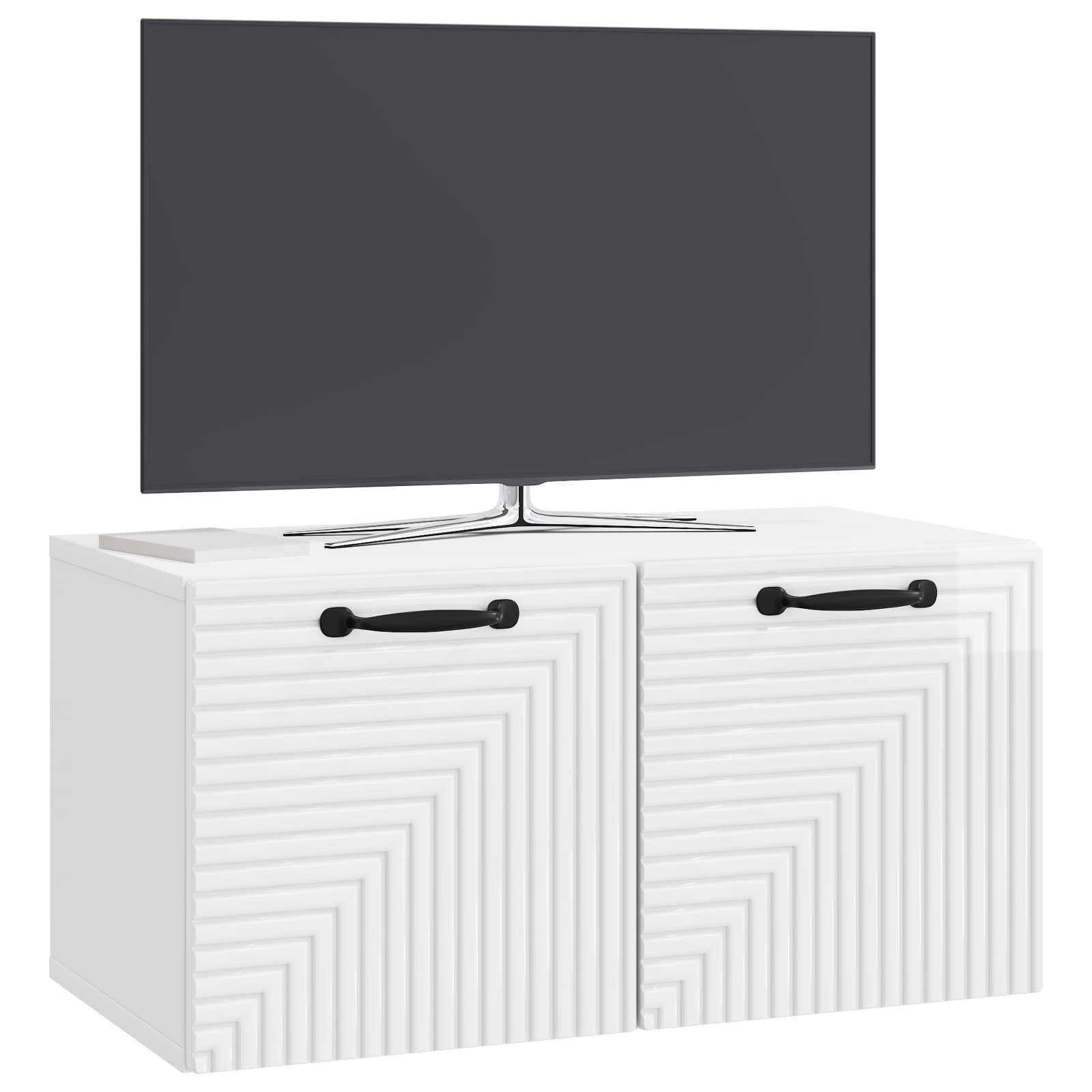 TV ormar za zid Zidne Bijela visokog sjaja 59,5 x 31 x 30 cm
