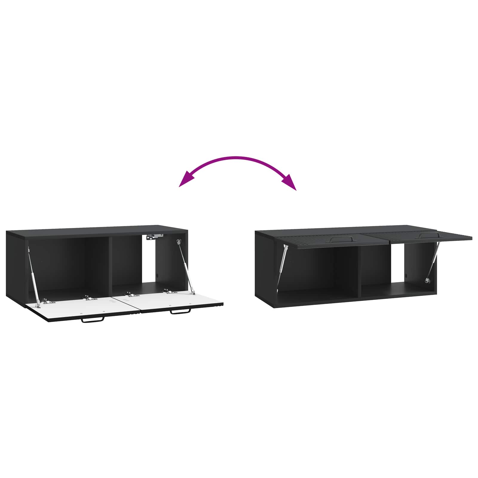 TV ormar za zid Zidne Crna 78,5 x 31 x 30 cm Konstruirano drvo