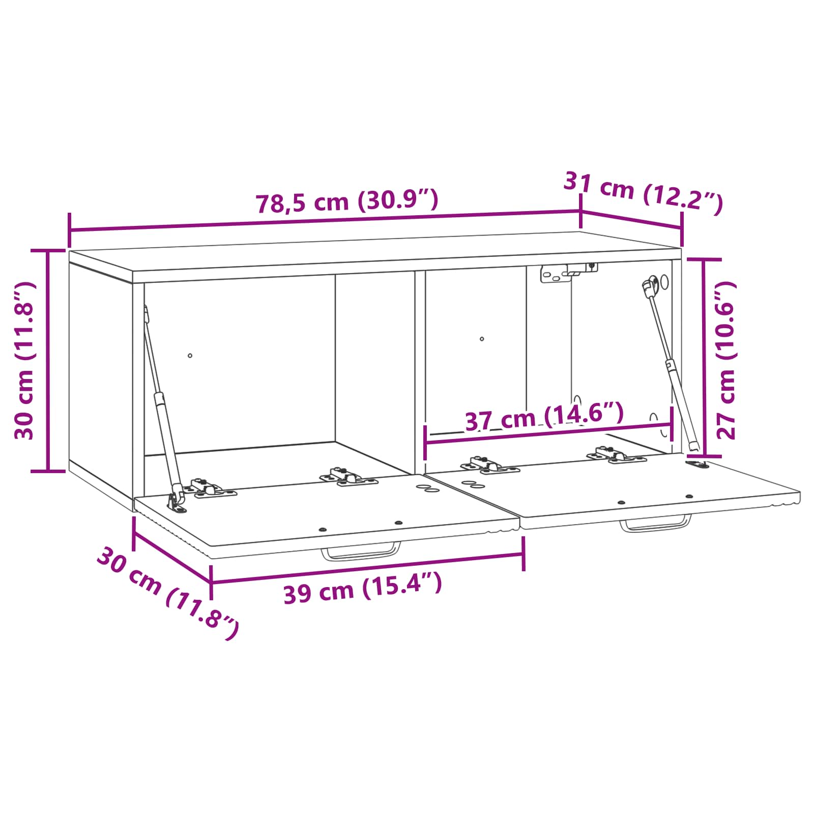 TV ormar za zid Staro drvo 78,5 x 31 x 30 cm Konstruirano drvo