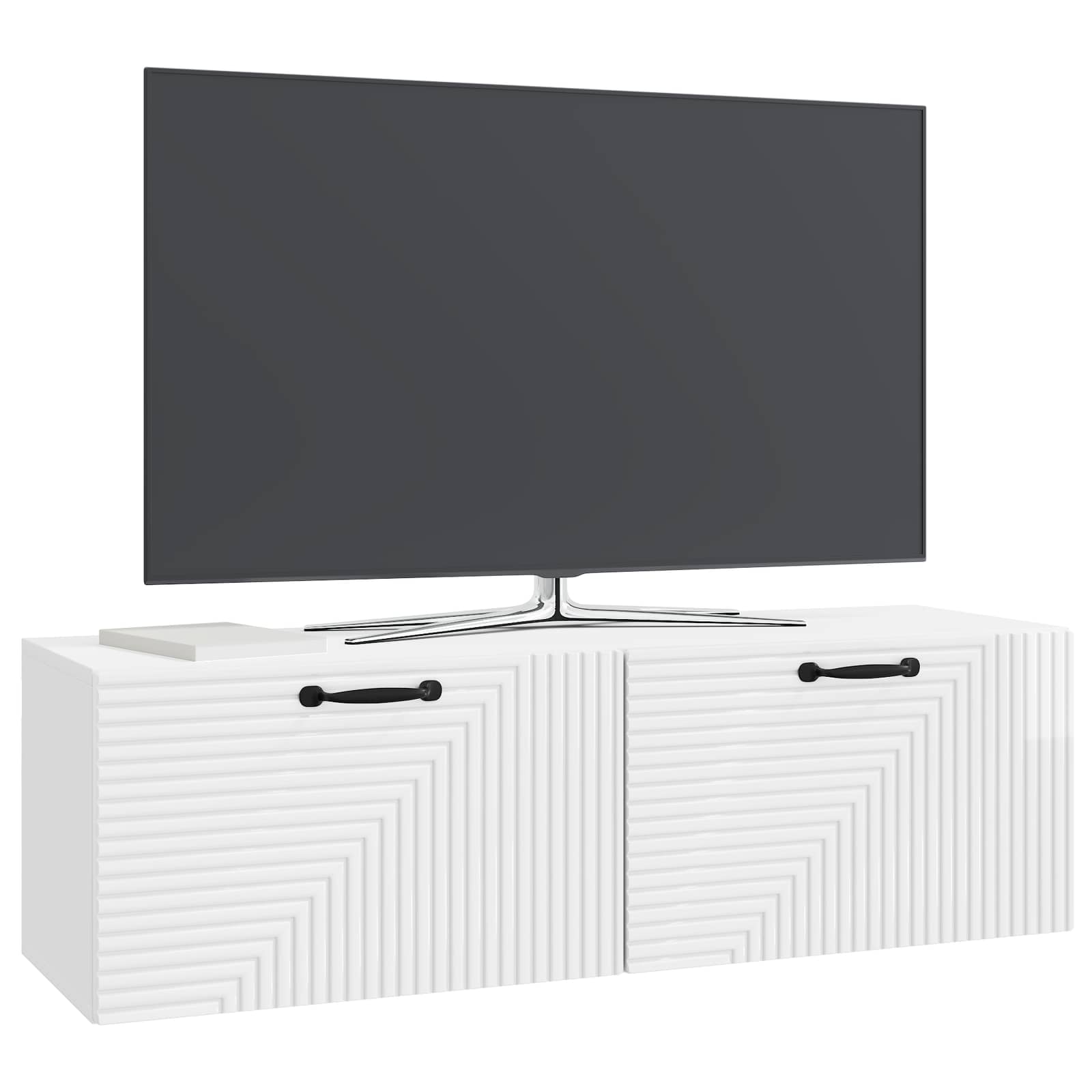 TV ormar za zid Zidne Bijela visokog sjaja 98 x 31 x 30 cm